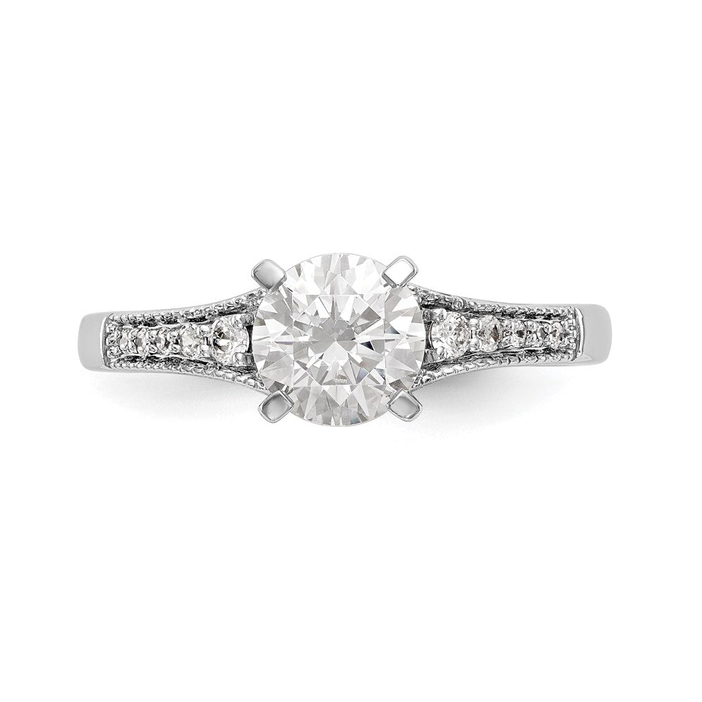 14K Weißgold Stift Set 1/10 Karat Diamant Halbfassung Verlobungsring