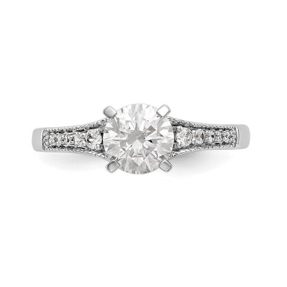14K Weißgold Stift Set 1/10 Karat Diamant Halbfassung Verlobungsring