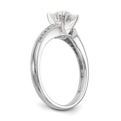 14K Weißgold Stift Set 1/10 Karat Diamant Halbfassung Verlobungsring