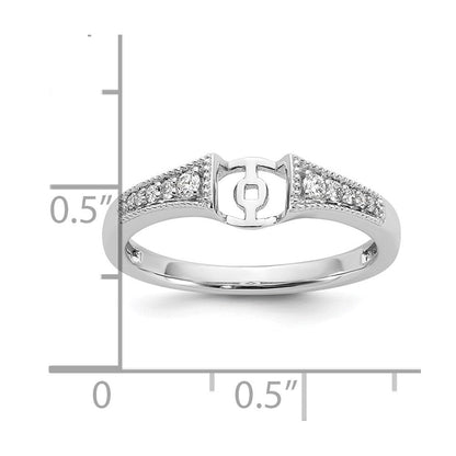 14K Weißgold Stift Set 1/10 Karat Diamant Halbfassung Verlobungsring