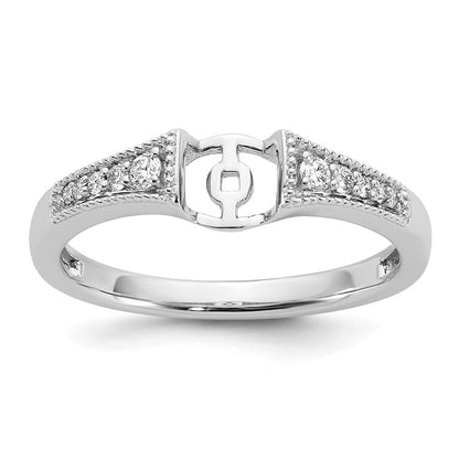 14K Weißgold Stift Set 1/10 Karat Diamant Halbfassung Verlobungsring