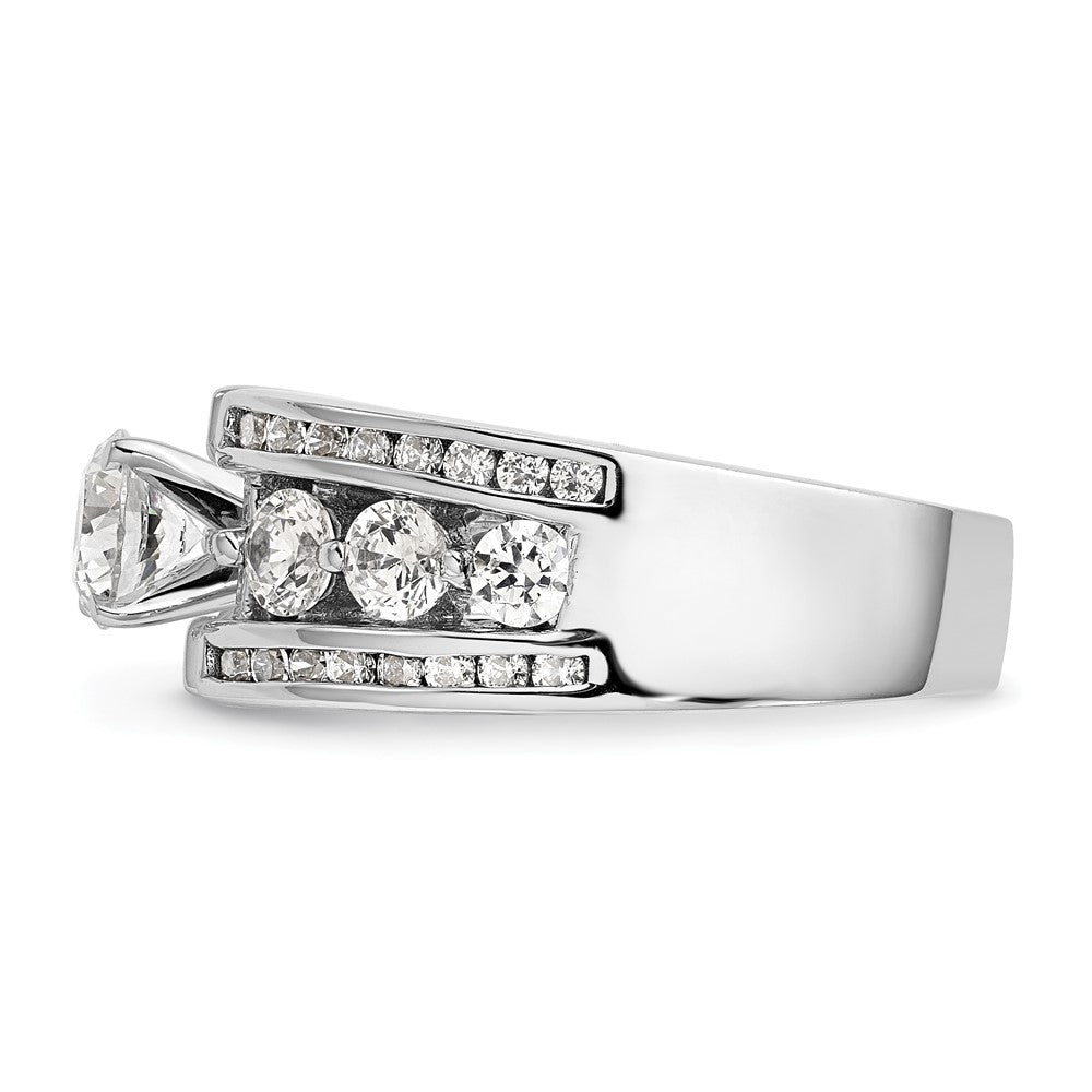 14K Weißgold Stift Set 1.3 Karat Kanalfassung Diamant Halbfassung Verlobungsring