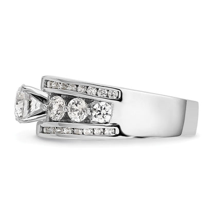 14K Weißgold Stift Set 1.3 Karat Kanalfassung Diamant Halbfassung Verlobungsring