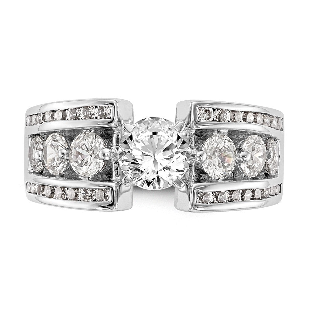 14K Weißgold Stift Set 1.3 Karat Kanalfassung Diamant Halbfassung Verlobungsring