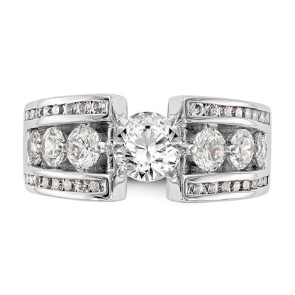 14K Weißgold Stift Set 1.3 Karat Kanalfassung Diamant Halbfassung Verlobungsring