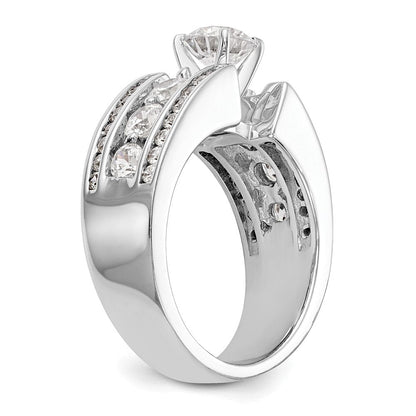 14K Weißgold Stift Set 1.3 Karat Kanalfassung Diamant Halbfassung Verlobungsring