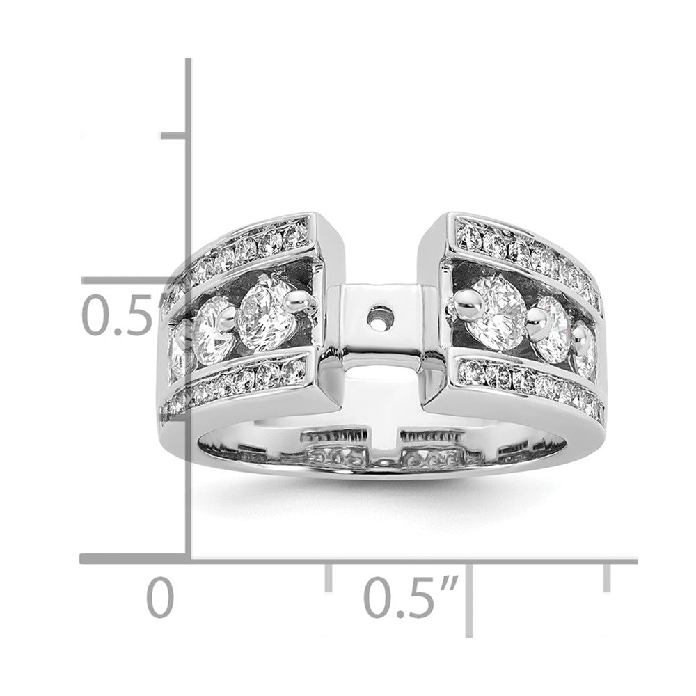 14K Weißgold Stift Set 1.3 Karat Kanalfassung Diamant Halbfassung Verlobungsring