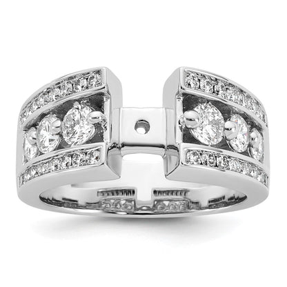 14K Weißgold Stift Set 1.3 Karat Kanalfassung Diamant Halbfassung Verlobungsring