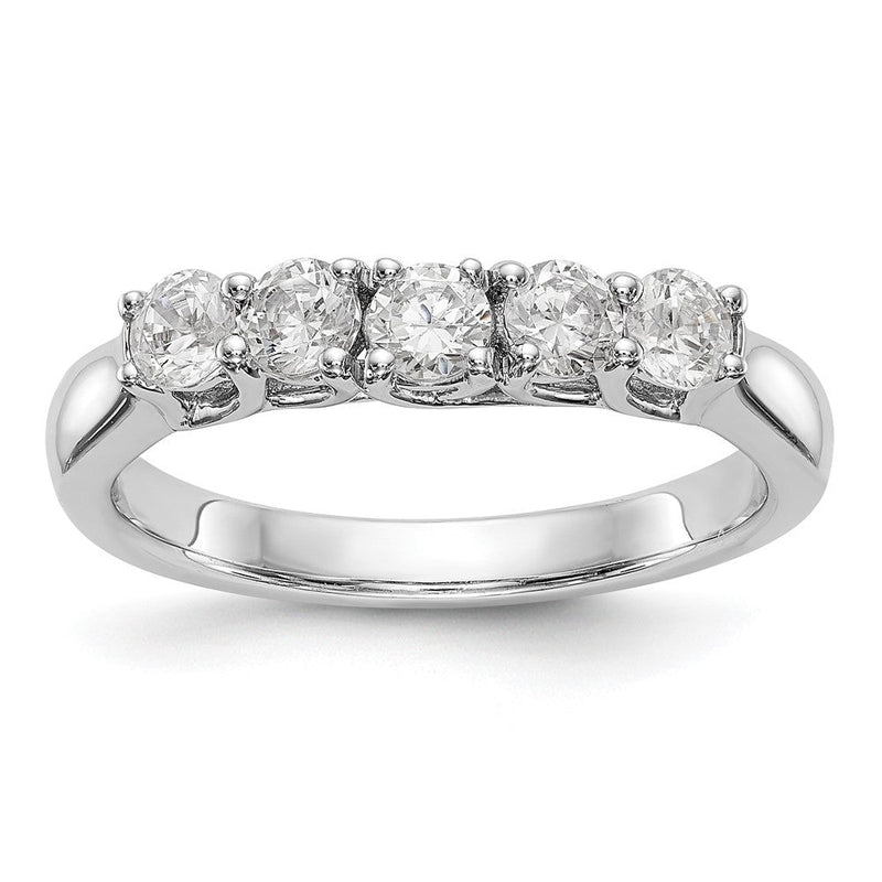 14K Weißgold Ehering mit natürlichen Diamanten 0,6 ct. Gesamtgewicht