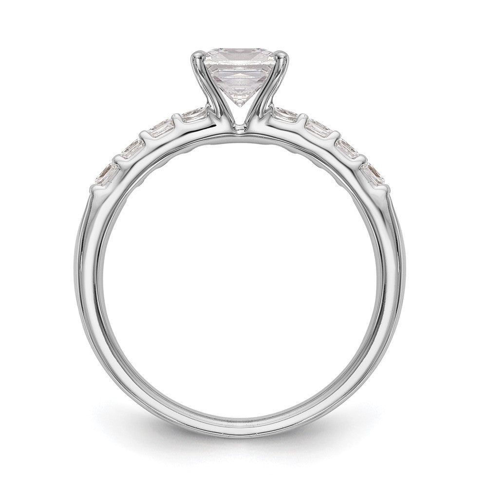 14K Weißgold Verlobungsring mit simulierten Diamanten