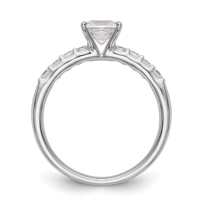 14K Weißgold Verlobungsring mit simulierten Diamanten