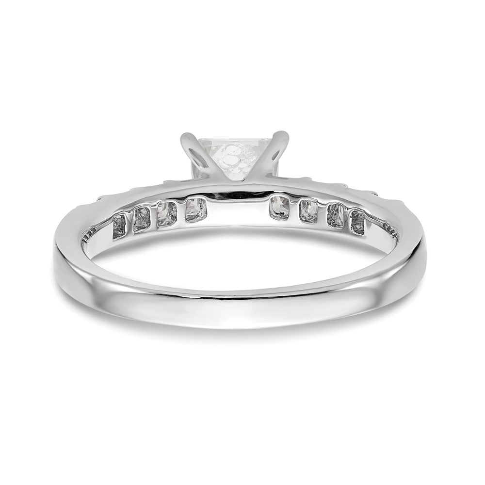14K Weißgold Verlobungsring mit simulierten Diamanten