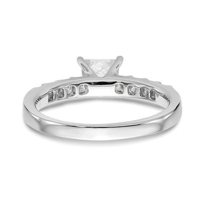 14K Weißgold Verlobungsring mit simulierten Diamanten