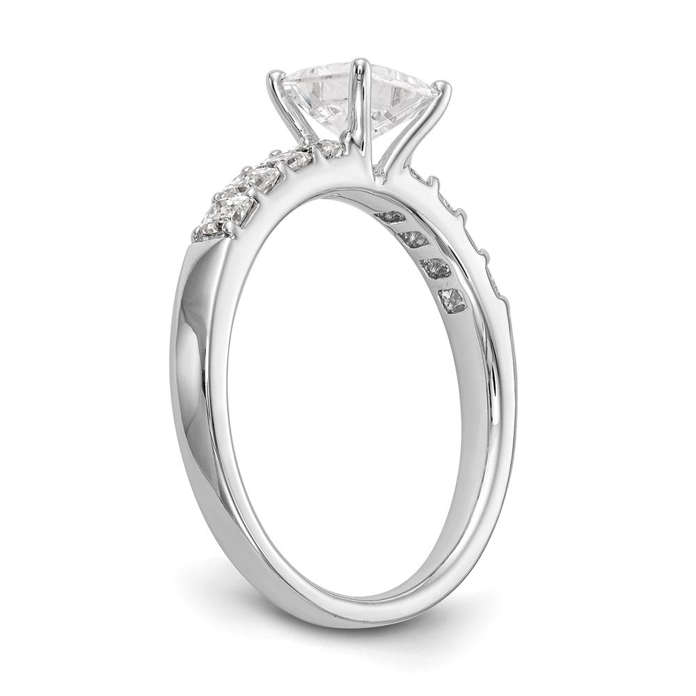 14K Weißgold Verlobungsring mit simulierten Diamanten