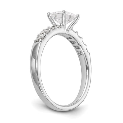 14K Weißgold Verlobungsring mit simulierten Diamanten
