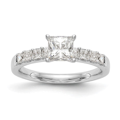 14K Weißgold Verlobungsring mit simulierten Diamanten
