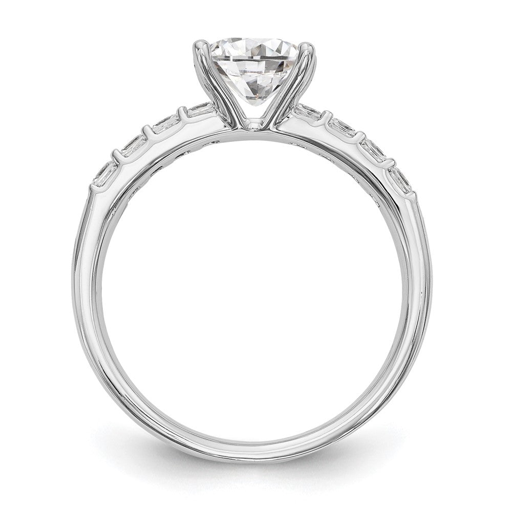 14K Weißgold Verlobungsring mit simulierten Diamanten