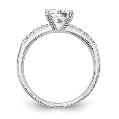 14K Weißgold Verlobungsring mit simulierten Diamanten