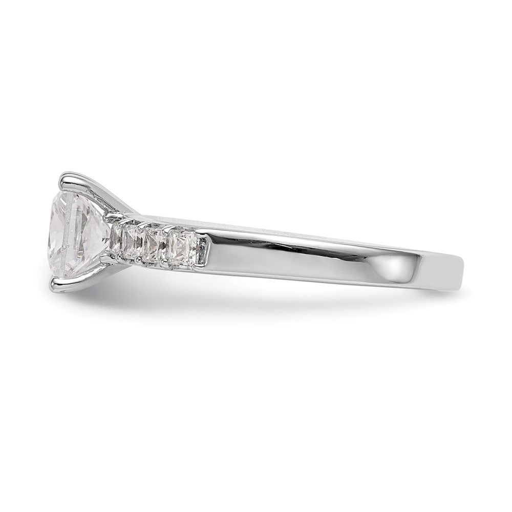14K Weißgold Verlobungsring mit simulierten Diamanten