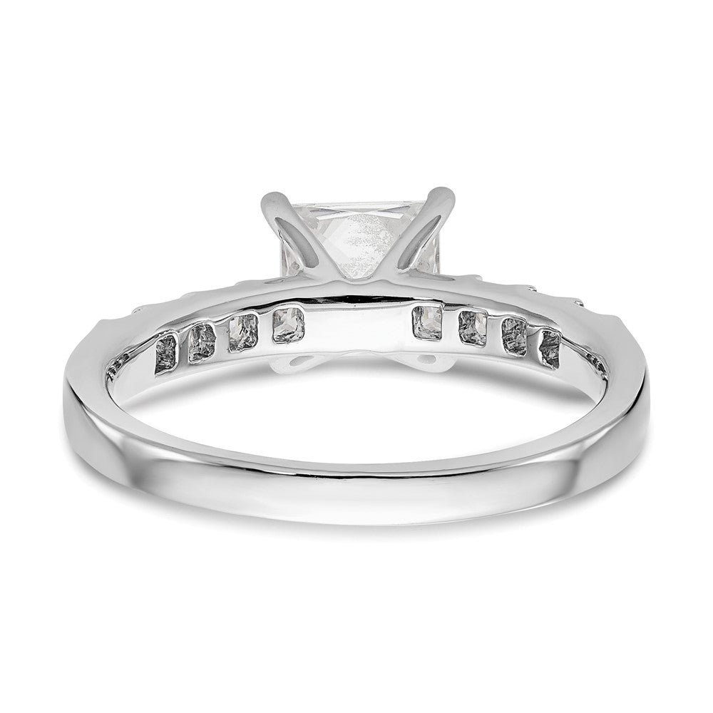 14K Weißgold Verlobungsring mit simulierten Diamanten