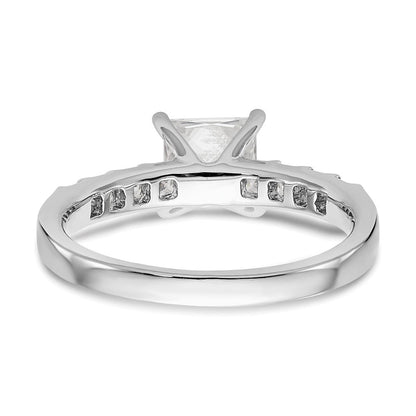 14K Weißgold Verlobungsring mit simulierten Diamanten