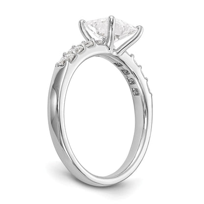 14K Weißgold Verlobungsring mit simulierten Diamanten