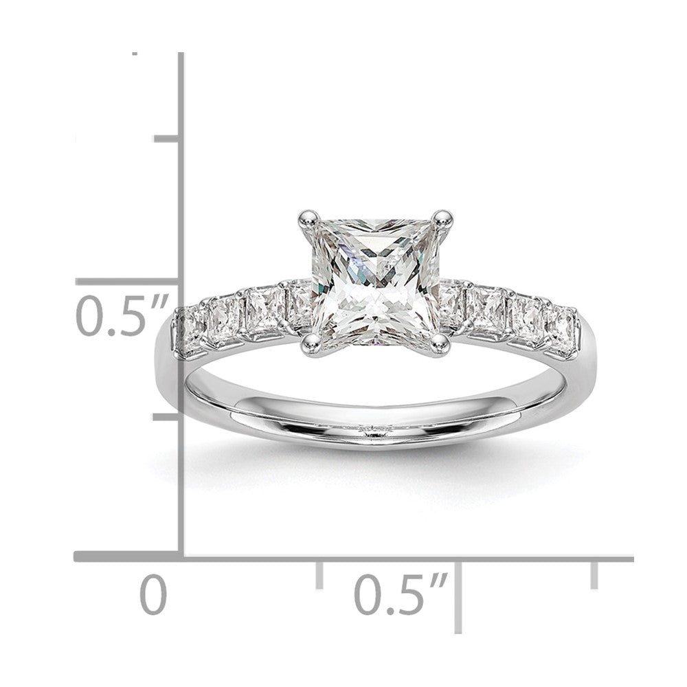 14K Weißgold Verlobungsring mit simulierten Diamanten