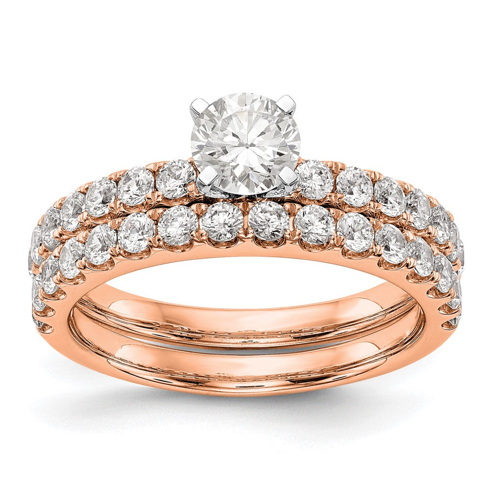 14K Roségold True Origin 1/2 Karat Im Labor Gezüchtet Diamant Vs D E F Halbfassung Stift Set Ring