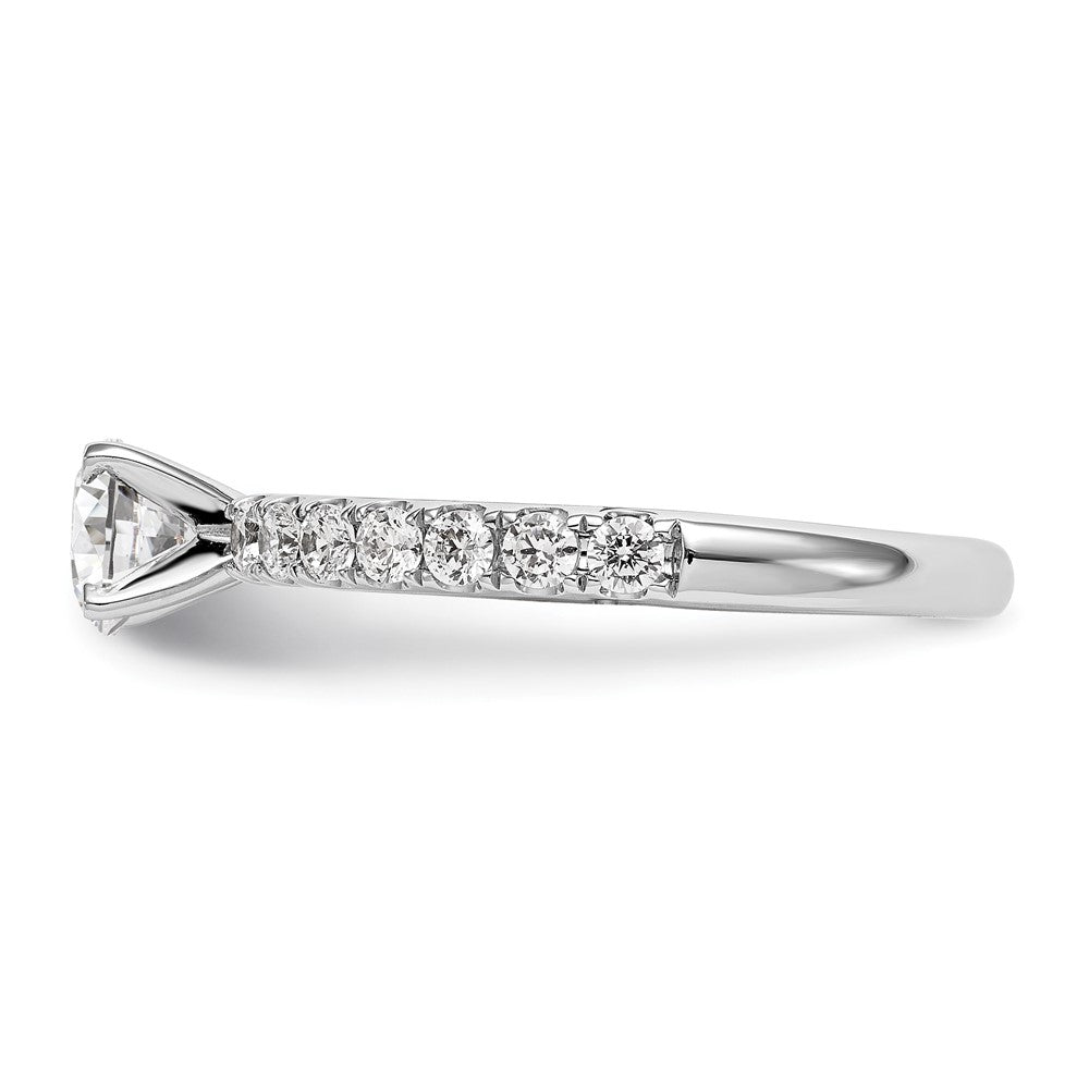 14K Weißgold Verlobungsring mit 0,5 ct. im Labor gezüchteten Diamanten VS/SI+ G+ in Krappenfassung