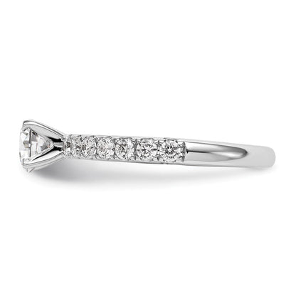 14K Weißgold Verlobungsring mit 0,5 ct. im Labor gezüchteten Diamanten VS/SI+ G+ in Krappenfassung