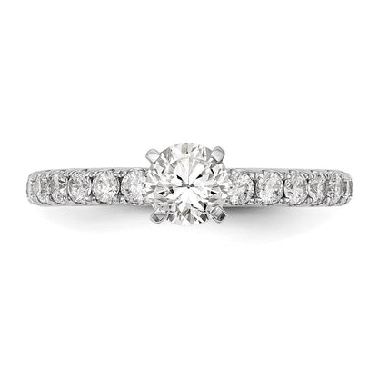 14K Weißgold Verlobungsring mit 0,5 ct. im Labor gezüchteten Diamanten VS/SI+ G+ in Krappenfassung