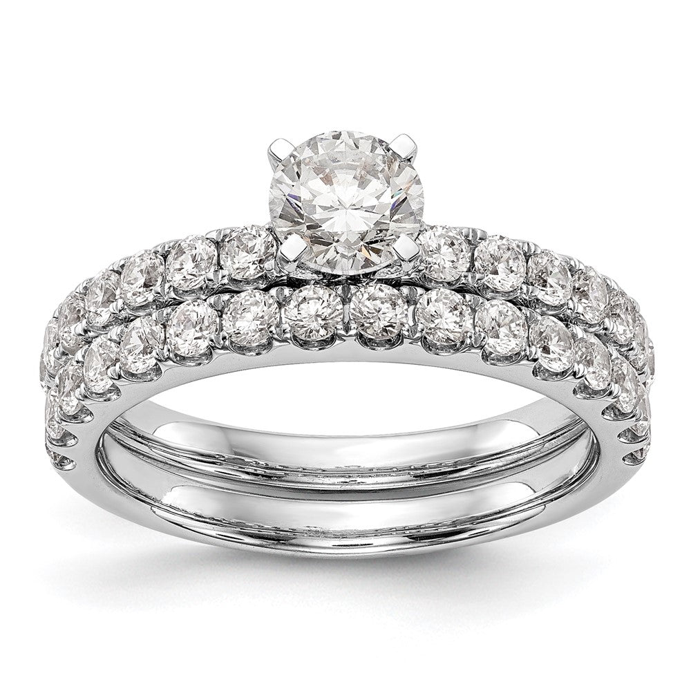 14K Weißgold Verlobungsring mit 0,5 ct. im Labor gezüchteten Diamanten VS/SI+ G+ in Krappenfassung