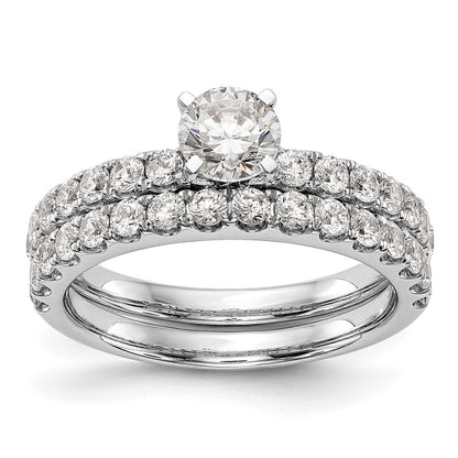 14K Weißgold Verlobungsring mit 0,5 ct. im Labor gezüchteten Diamanten VS/SI+ G+ in Krappenfassung