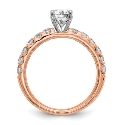 True Origin 14K Roségold 5/8 Karat Im Labor Gezüchtet Diamant Vs+ F+ Halbfassung Stift Set Verlobungsring