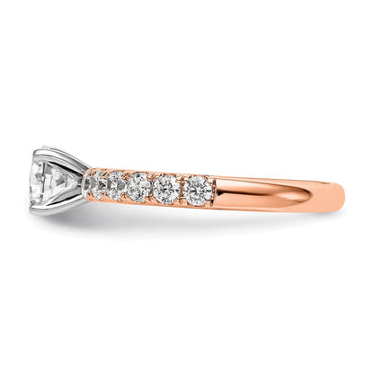 True Origin 14K Roségold 5/8 Karat Im Labor Gezüchtet Diamant Vs+ F+ Halbfassung Stift Set Verlobungsring