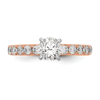 True Origin 14K Roségold 5/8 Karat Im Labor Gezüchtet Diamant Vs+ F+ Halbfassung Stift Set Verlobungsring