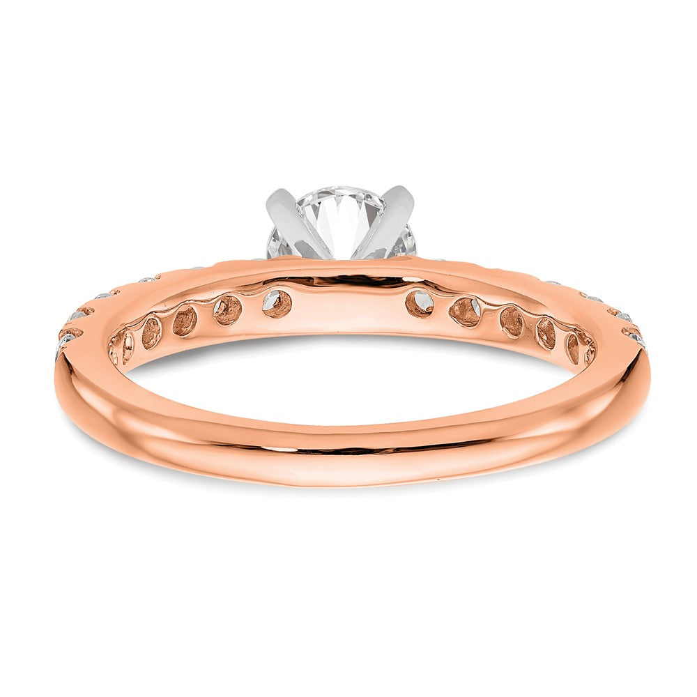 True Origin 14K Roségold 5/8 Karat Im Labor Gezüchtet Diamant Vs+ F+ Halbfassung Stift Set Verlobungsring