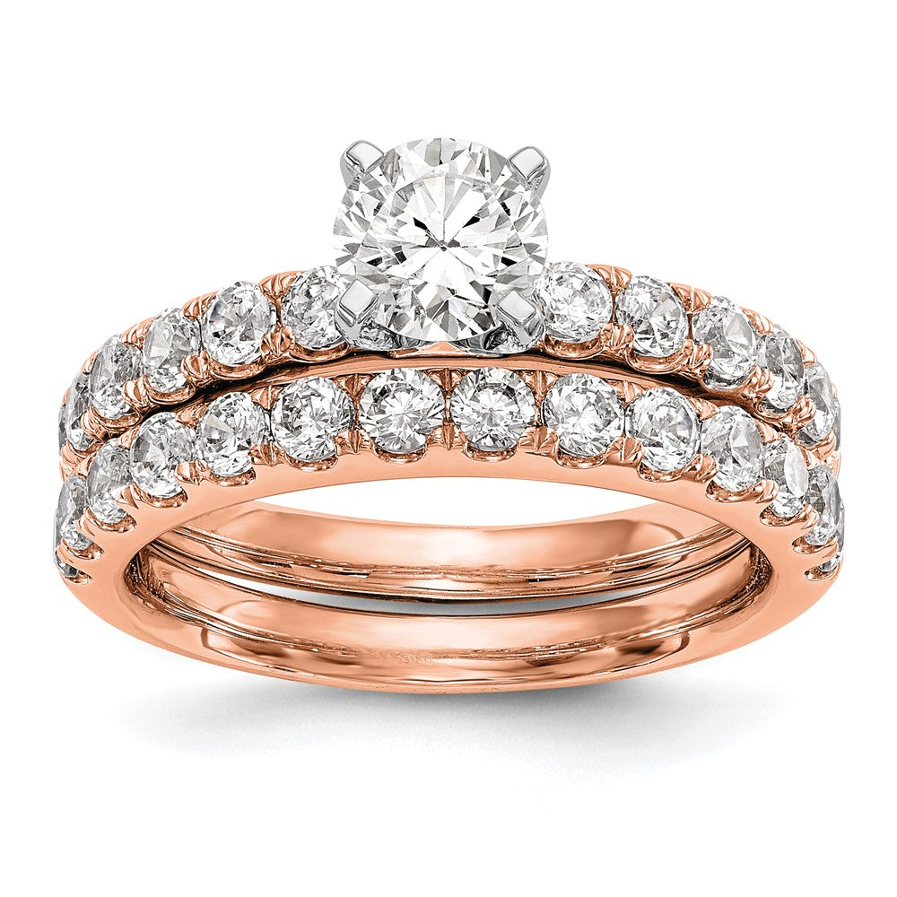True Origin 14K Roségold 5/8 Karat Im Labor Gezüchtet Diamant Vs+ F+ Halbfassung Stift Set Verlobungsring