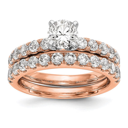 True Origin 14K Roségold 5/8 Karat Im Labor Gezüchtet Diamant Vs+ F+ Halbfassung Stift Set Verlobungsring