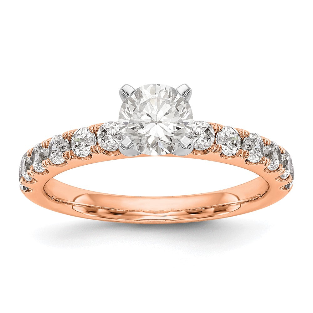 True Origin 14K Roségold 5/8 Karat Im Labor Gezüchtet Diamant Vs+ F+ Halbfassung Stift Set Verlobungsring