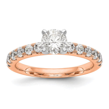 True Origin 14K Roségold 5/8 Karat Im Labor Gezüchtet Diamant Vs+ F+ Halbfassung Stift Set Verlobungsring