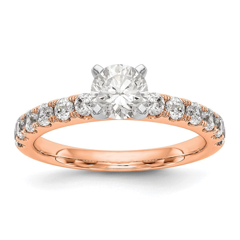 True Origin 14K Roségold 5/8 Karat Im Labor Gezüchtet Diamant Vs+ F+ Halbfassung Stift Set Verlobungsring