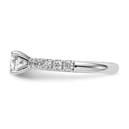 14K Weißgold Verlobungsring mit 0,625 ct. laborgezüchtetem Diamant, VS/SI+ G+, Semi-Mount, Zargenfassung