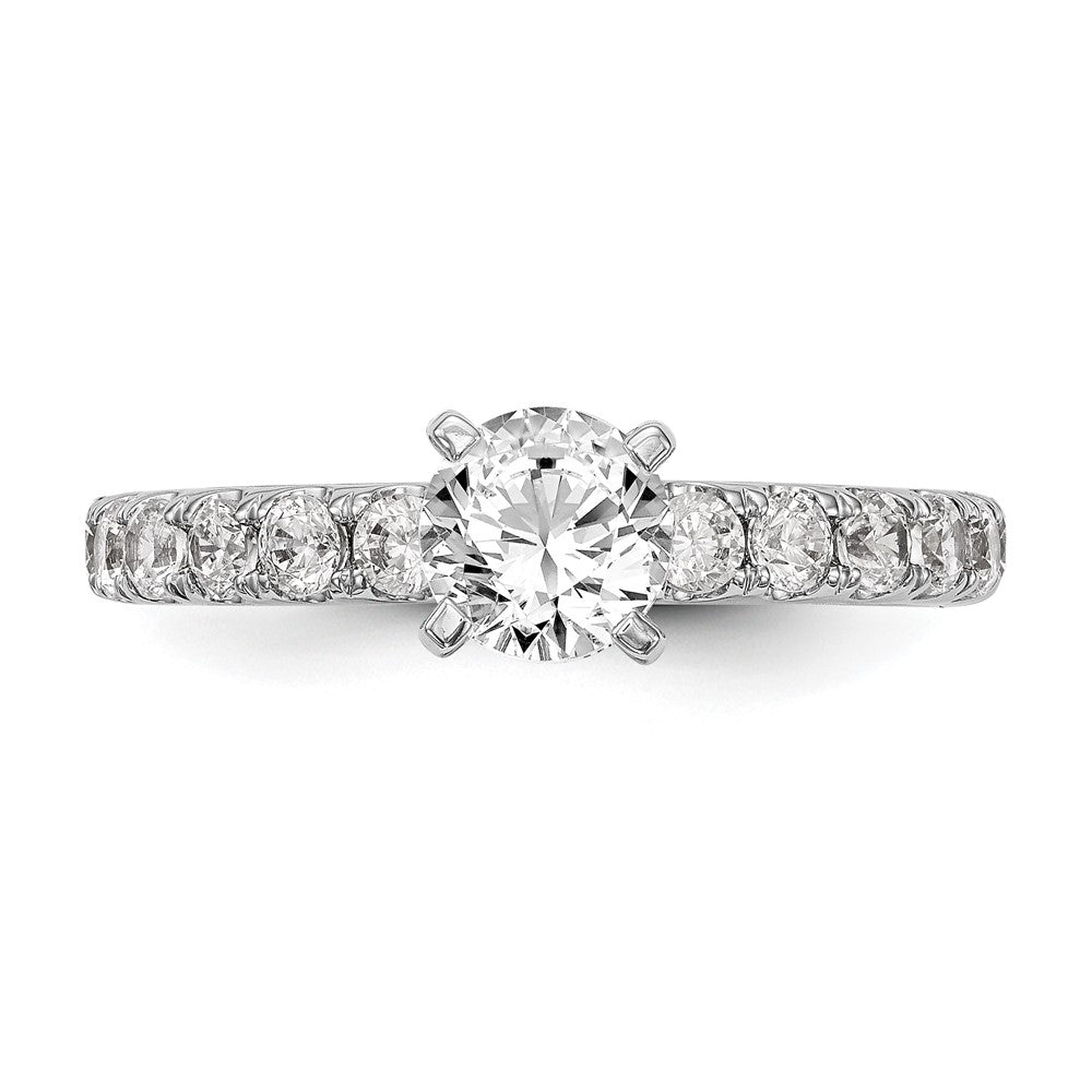 14K Weißgold Verlobungsring mit 0,625 ct. laborgezüchtetem Diamant, VS/SI+ G+, Semi-Mount, Zargenfassung