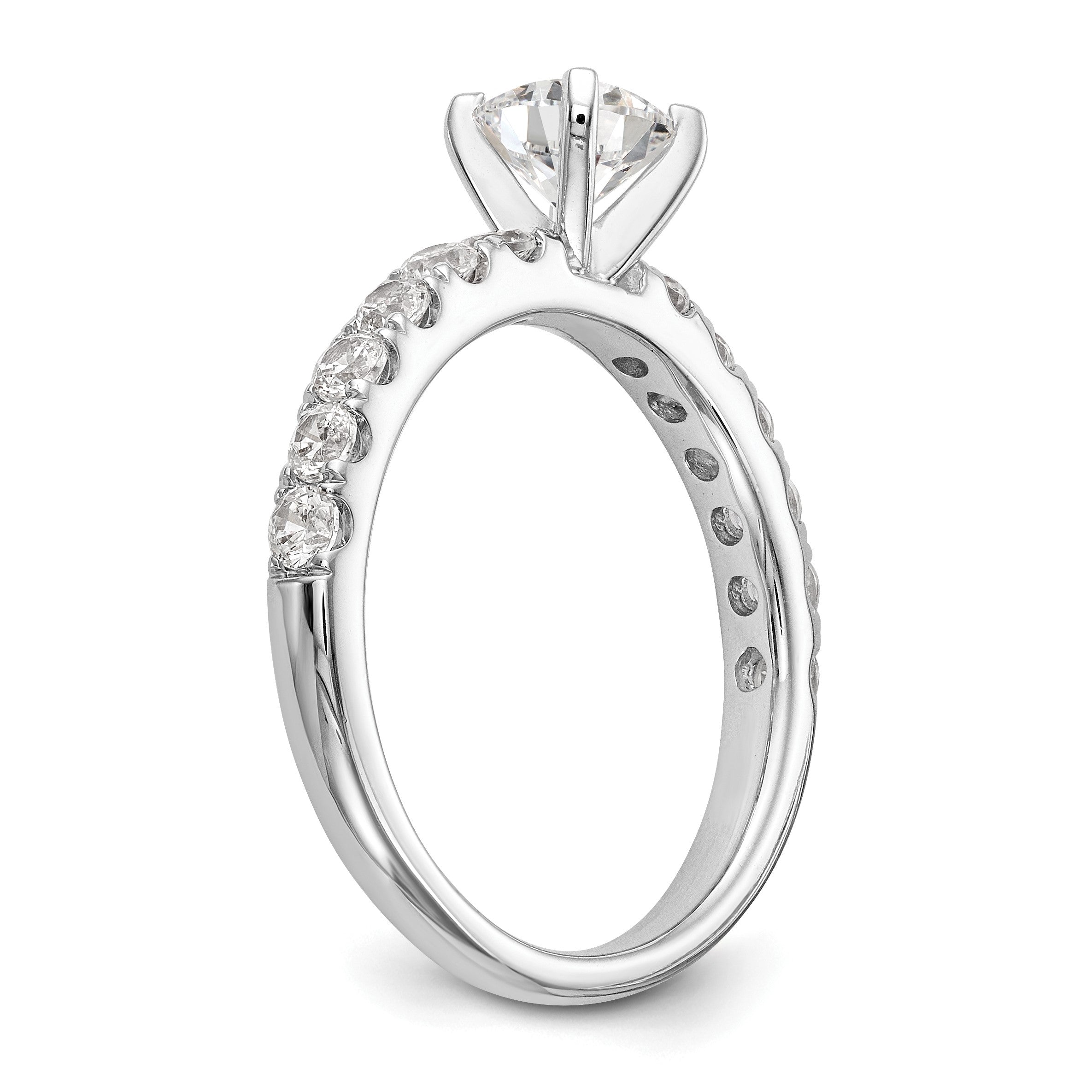 14K Weißgold Verlobungsring mit 0,625 ct. laborgezüchtetem Diamant, VS/SI+ G+, Semi-Mount, Zargenfassung