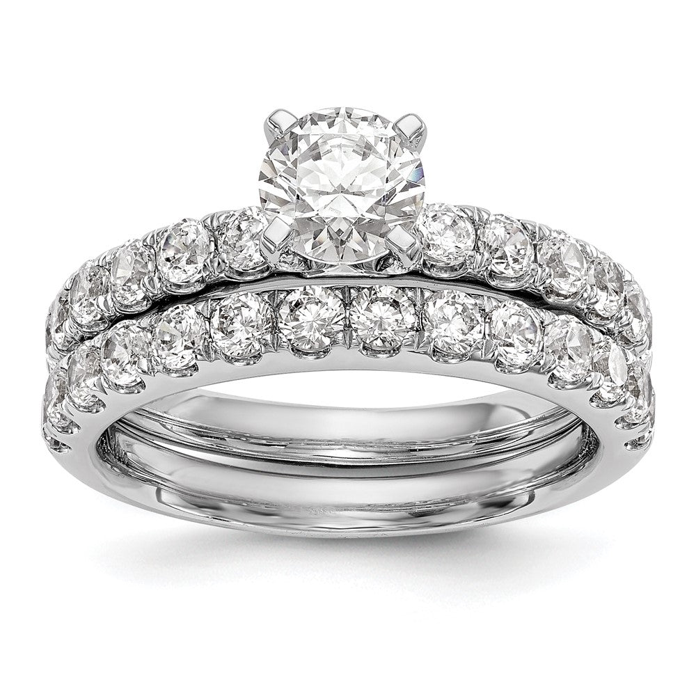 14K Weißgold Verlobungsring mit 0,625 ct. laborgezüchtetem Diamant, VS/SI+ G+, Semi-Mount, Zargenfassung