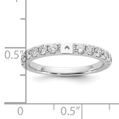 14K Weißgold Verlobungsring mit 0,625 ct. laborgezüchtetem Diamant, VS/SI+ G+, Semi-Mount, Zargenfassung