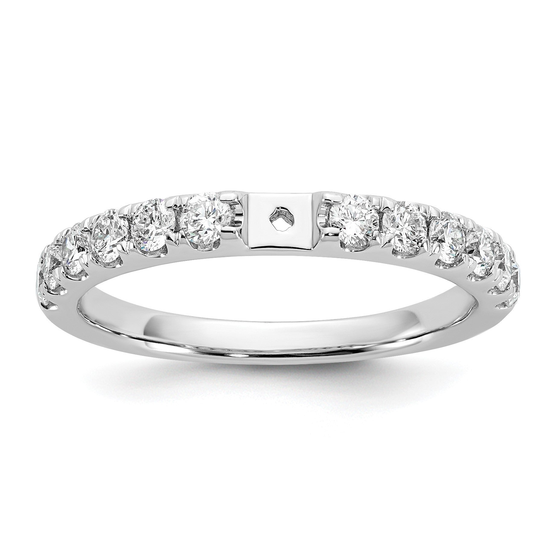 14K Weißgold Verlobungsring mit 0,625 ct. laborgezüchtetem Diamant, VS/SI+ G+, Semi-Mount, Zargenfassung