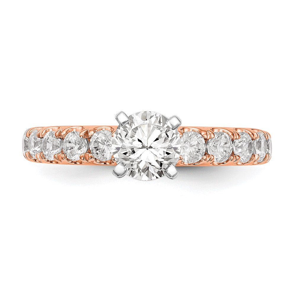True Origin 14K Roségold 3/4 Karat Im Labor Gezüchtet Diamant Vs+ F+ Halbfassung Stift Set Verlobungsring