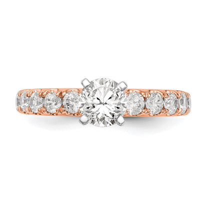 True Origin 14K Roségold 3/4 Karat Im Labor Gezüchtet Diamant Vs+ F+ Halbfassung Stift Set Verlobungsring